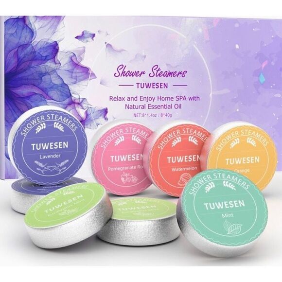 TUWESEN - NWT Natural Essential Oil Shower Steamers Aromatherapy Spa Kit 8 Pcs. - Picture 2 of 8